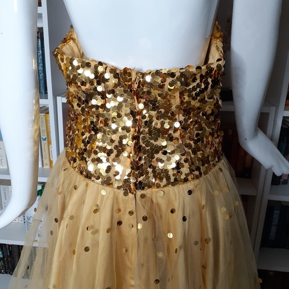 JJ's House Sweetheart Floor Length Tulle Prom Dress With Sequins Z12 - Picture 8 of 13